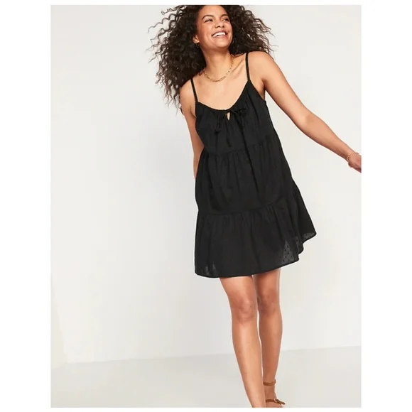 Old Navy Tiered Clip-Dot Mini Cami Swing Dress for Women - Picture 1 of 3